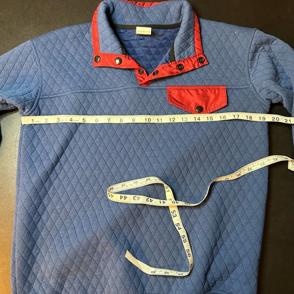 Zyia‎ Active Quilted Blue/Red Snap Collar Sweatshirt size medium - Picture 8 of 9